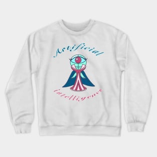 Ms. AI (Artificial Intelligence) - Pink Background Crewneck Sweatshirt